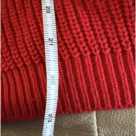 LADIES TIE BOW SLEEVE Red WOMEN SLIT RIBBON ARM KNITTED PULLOVER WARM TOP - Picture 7 of 7